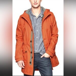 GAP Men's Vibrant Orange Raincoat
